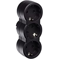 Legrand 50512 Adaptador Enchufe- Triple- Frontal- Negro